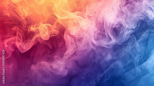 An artistic composition of multicolored smoke forming various shapes, symbolizing emotional landscapes that reflect human experiences and evoke a sense of introspective depth. photo