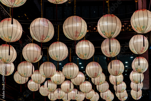 Luminous Lanterns in shanghai night photo