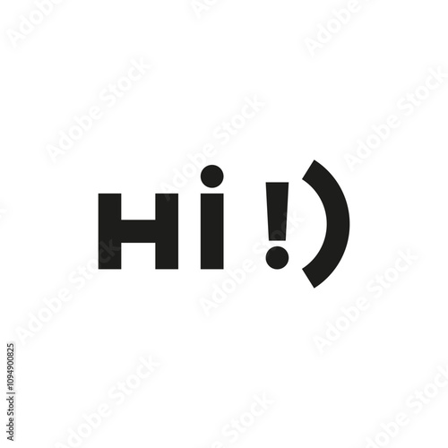 The icon of the word hello. A simple flat illustration on a white background