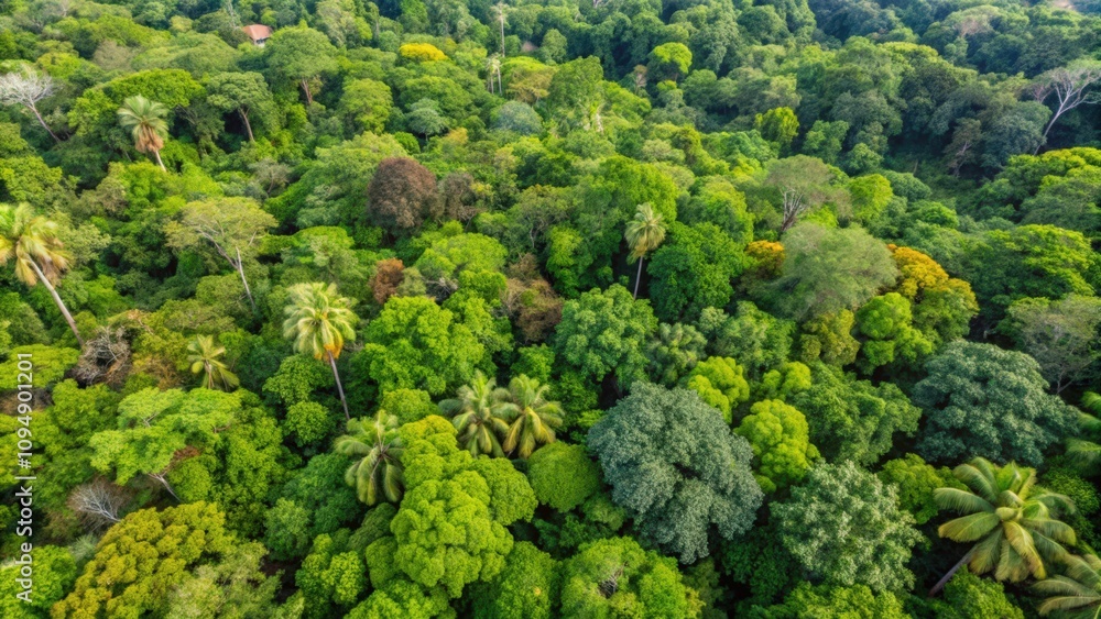 Aerial View of Lush Green Tropical Rainforest Canopy Aerial View of Lush Green Tropical Rainforest Canopy