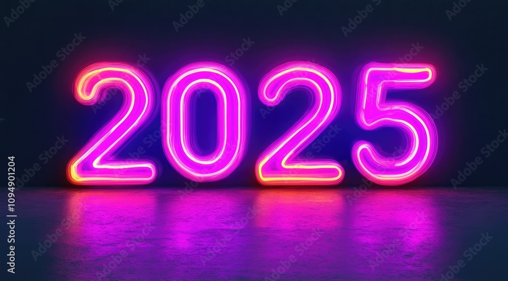 The glowing neon numbers The glowing neon numbers