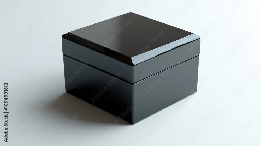 Sleek black box with a minimalist design, offering a sophisticated and modern gift presentation for Valentine's Day Sleek black box with a minimalist design, offering a sophisticated and modern gift presentation for Valentine's Day