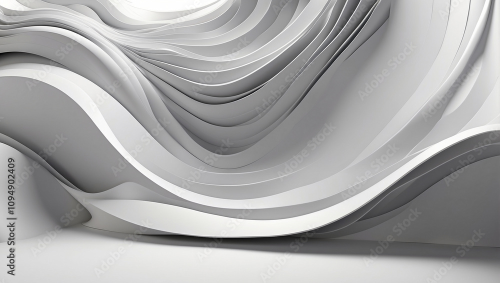 Abstract White and Gray Background with Wavy Design Abstract White and Gray Background with Wavy Design