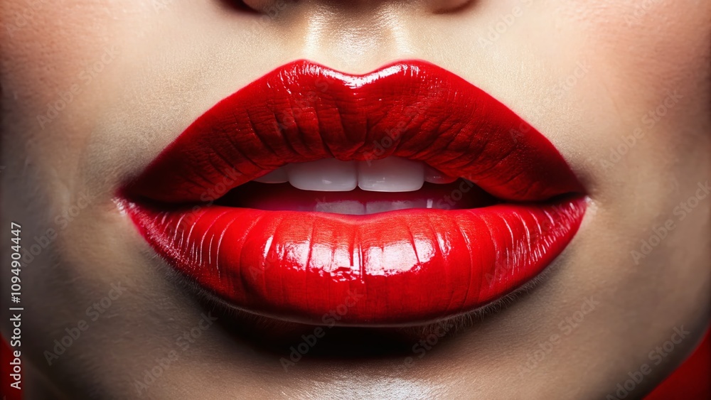 Captivating Panoramic Photography of Luscious Red Lips with Glossy Finish, Highlighting the Beauty of Lip Color and Texture in a Stunning Visual Presentation Captivating Panoramic Photography of Luscious Red Lips with Glossy Finish, Highlighting the Beauty of Lip Color and Texture in a Stunning Visual Presentation