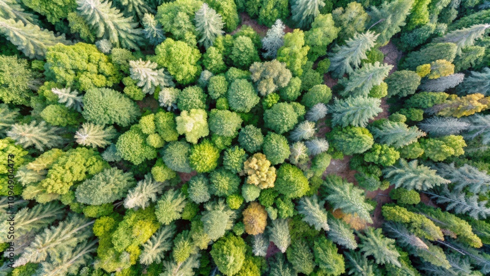 Aerial View of a Diverse Forest Canopy with Lush Green and Yellow Trees Aerial View of a Diverse Forest Canopy with Lush Green and Yellow Trees
