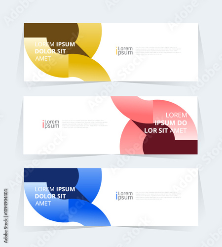 Geometric banner design with Vector presentation template.