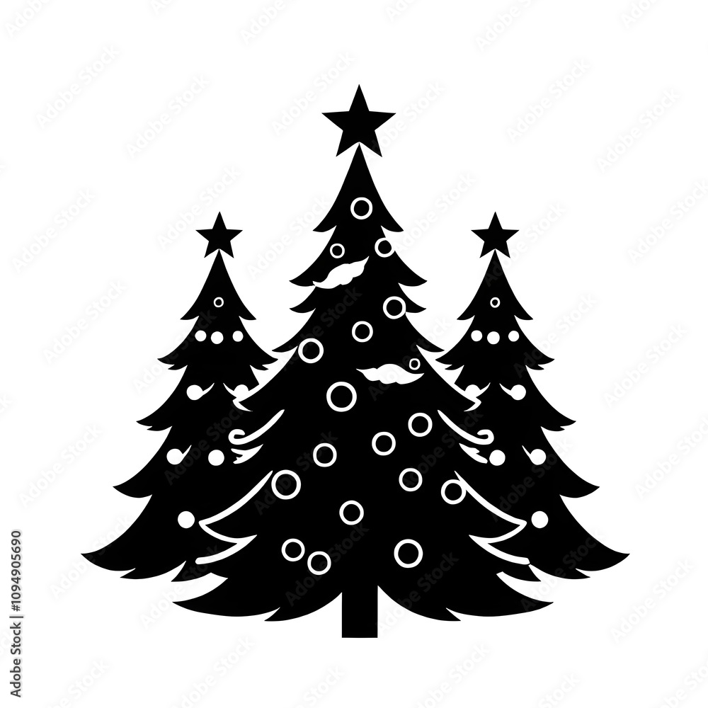 set of christmas trees. suitable for use in graphic design or as a festive icon. set of christmas trees. suitable for use in graphic design or as a festive icon.