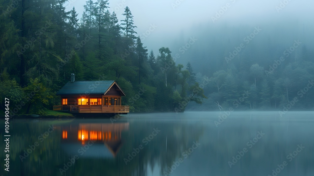 A minimalist cabin by the serene lake at dawn, Photography, National Geographic Style, tranquil landscapes, vivid colors, an awe-inspiring collection, photorealistic A minimalist cabin by the serene lake at dawn, Photography, National Geographic Style, tranquil landscapes, vivid colors, an awe-inspiring collection, photorealistic