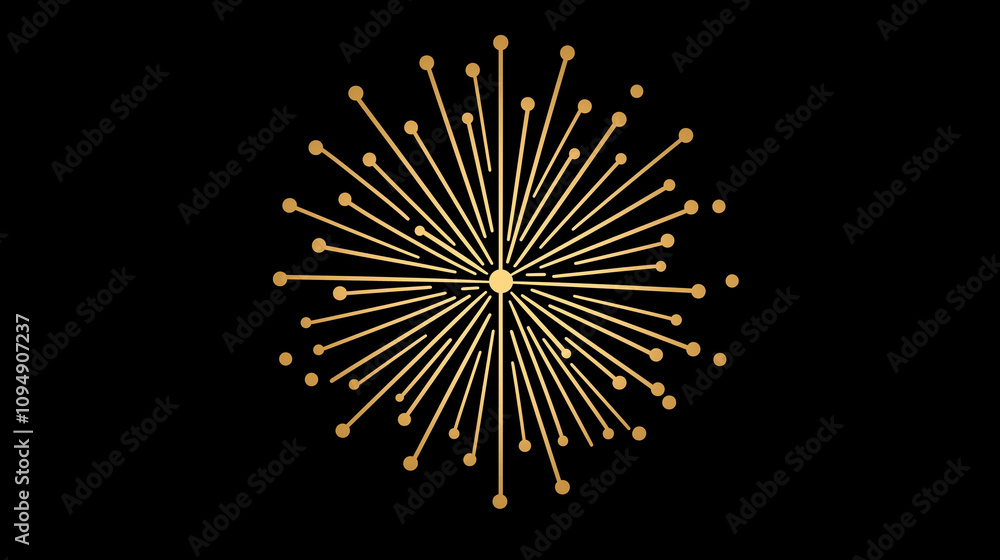 Obraz premium fireworks symbol in black background
