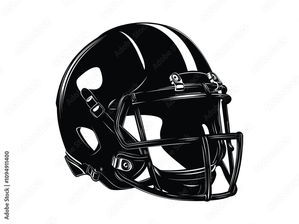 Fototapeta premium American Football Helmet Vector Silhouettes