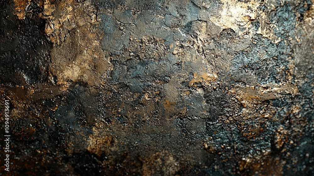 This striking image exhibits a metallic textured landscape enriched with golden accents, invoking a fusion of modern artistic aesthetics and historical intrigue. This striking image exhibits a metallic textured landscape enriched with golden accents, invoking a fusion of modern artistic aesthetics and historical intrigue.