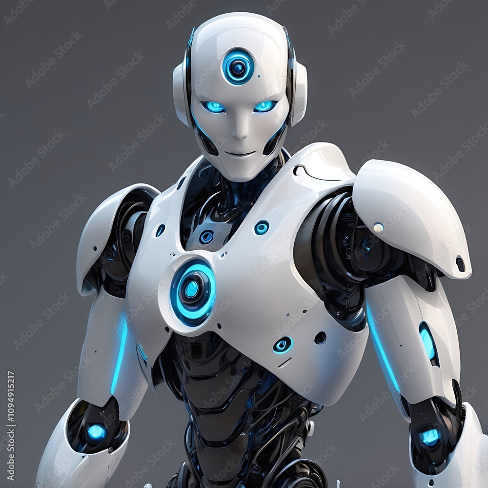 Advanced Robot Design White And Black Futuristic Appearance Advanced Robot Design White And Black Futuristic Appearance