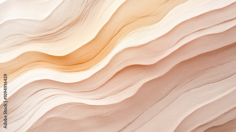 Abstract wavy patterns in soft hues of peach and cream creating a serene visual effect. Abstract wavy patterns in soft hues of peach and cream creating a serene visual effect.
