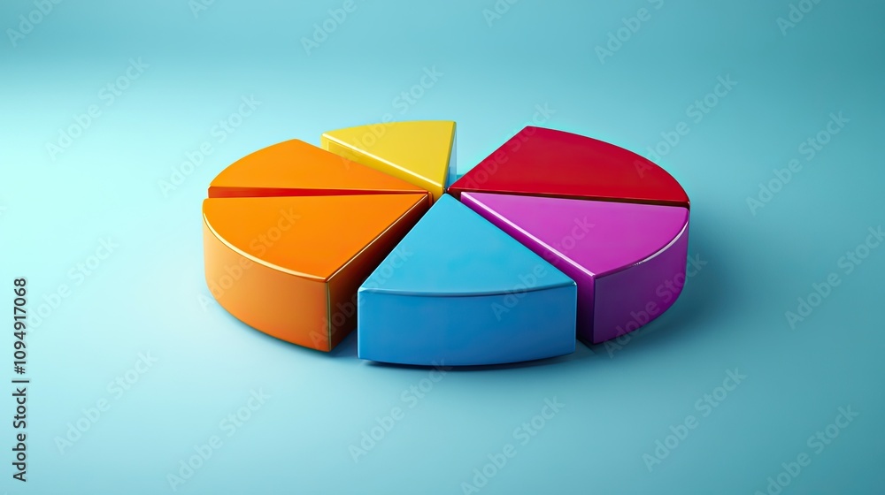 Fototapeta premium Minimalist color-coded pie chart, [business visualization], [symbolizing data clarity and strategic insight]