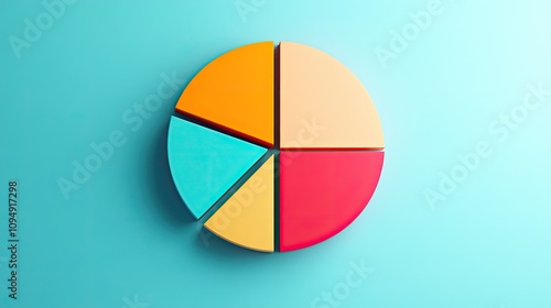 Free Download Minimalist color-coded pie chart, [business visualization], [symbolizing data clarity and strategic insight] - GFXLoad