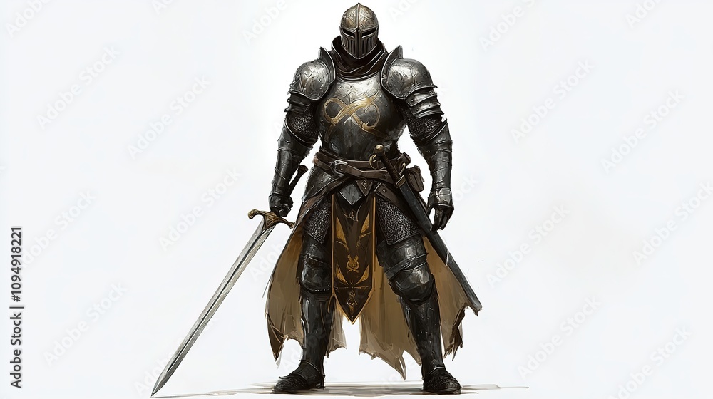 Medieval knight in armor with sword
Medieval knight in armor with sword