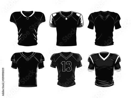 American Football Jersey Silhouettes