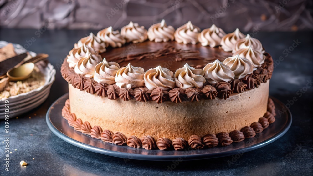 Chocolate and Vanilla Cake with Swirls of Frosting Chocolate and Vanilla Cake with Swirls of Frosting