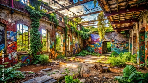 Captivating Urban Exploration of Abandoned Koplik's: Discover the Beauty of Decay in an Urban Landscape with Vivid Colors and Textures photo