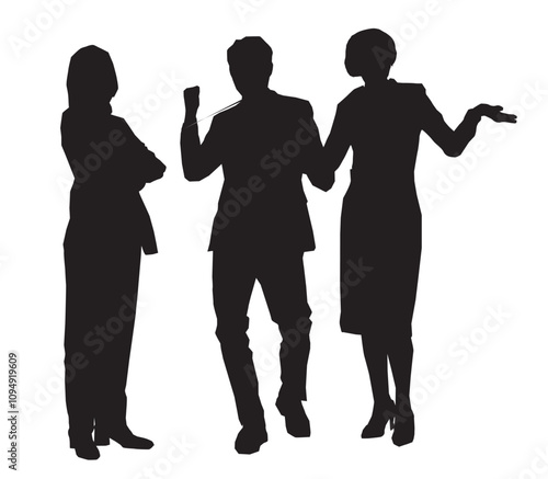 silhouette of business people set collection