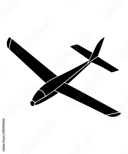 Black silhouette of a glider vector illustration