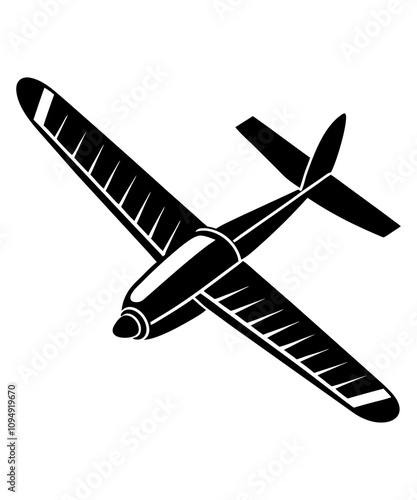 Black silhouette of a glider vector illustration