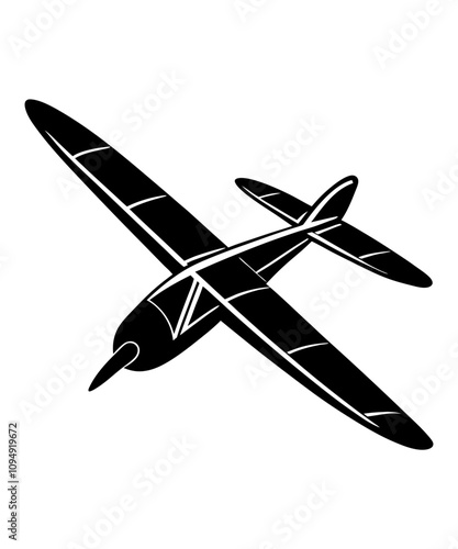 Black silhouette of a glider vector illustration