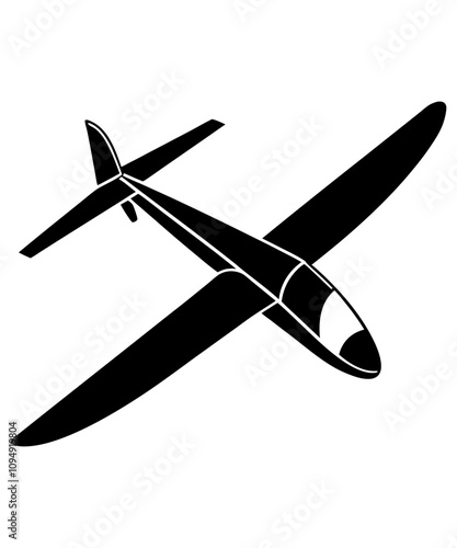 Black silhouette of a glider vector illustration