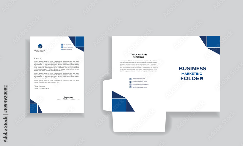 Corporate identity template design such as letterhead and file folder design for print Corporate identity template design such as letterhead and file folder design for print