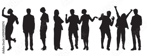 collection of business people silhouette