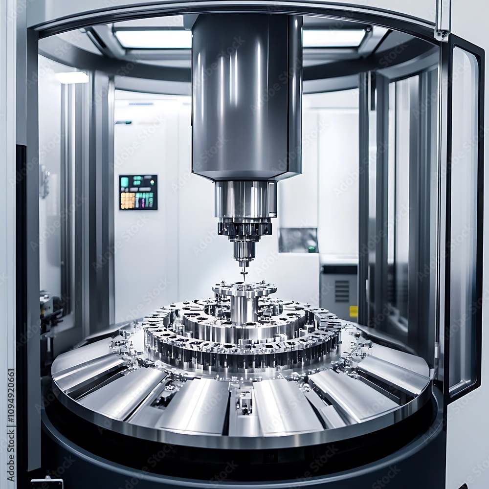 Precision machining process industrial facility high-tech equipment controlled environment close-up view advanced technology Precision machining process industrial facility high-tech equipment controlled environment close-up view advanced technology