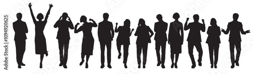 collection silhouettes of people business