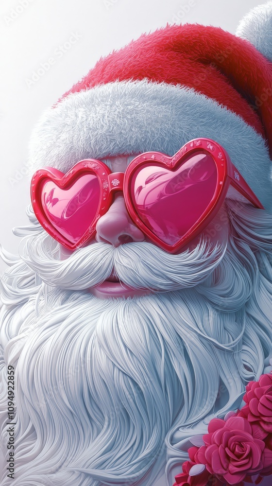 Cool Santa Claus with Heart Sunglasses and Bubblegum Cool Santa Claus with Heart Sunglasses and Bubblegum