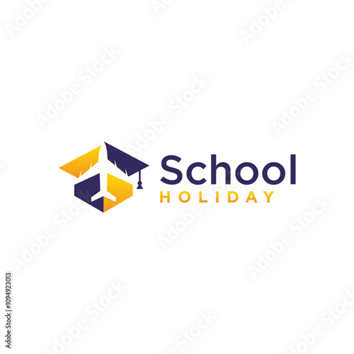 school holiday travel logo, school travel agency logo, travel business logo concept.