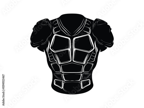 Football Shoulder Pads Silhouette Art