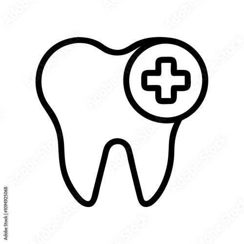 Tooth with Medical Cross Icon, emergency dental care