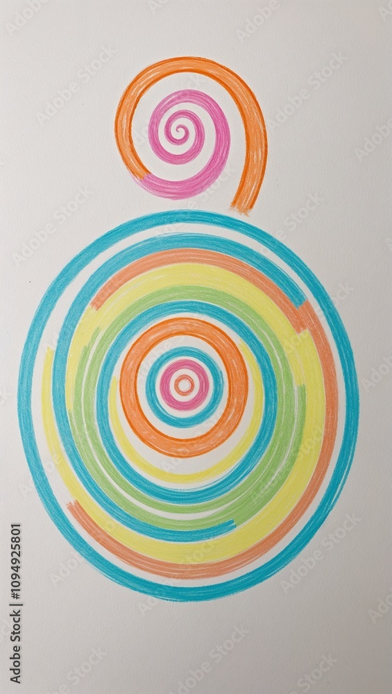 Spirals and loops in pastel colors hand drawing Spirals and loops in pastel colors hand drawing