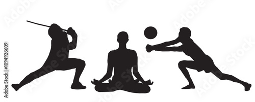 different sports silhouette