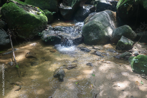 Water flowing over rocks