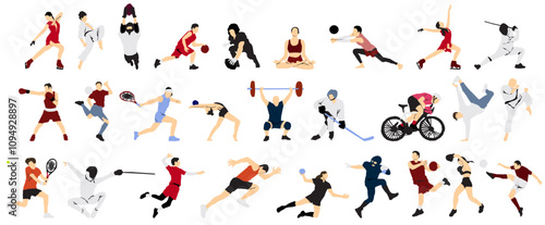 collection of different sports people