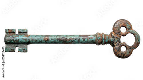 Fényképezés Antique Rusty Key  Illustration