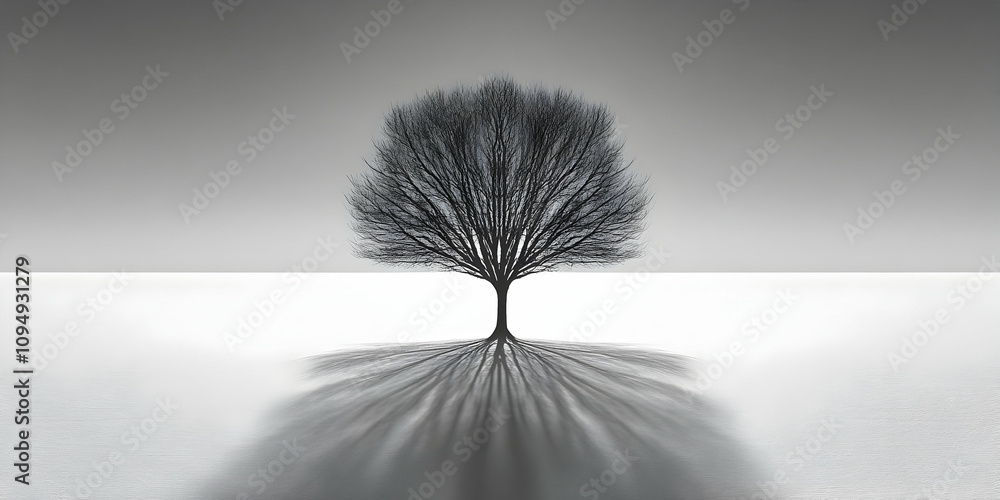 Obraz premium Bare Tree Winter Illustration