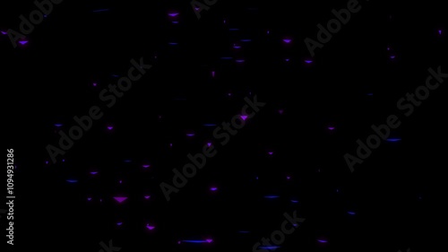 Purple Digital Shapes Falling Down 