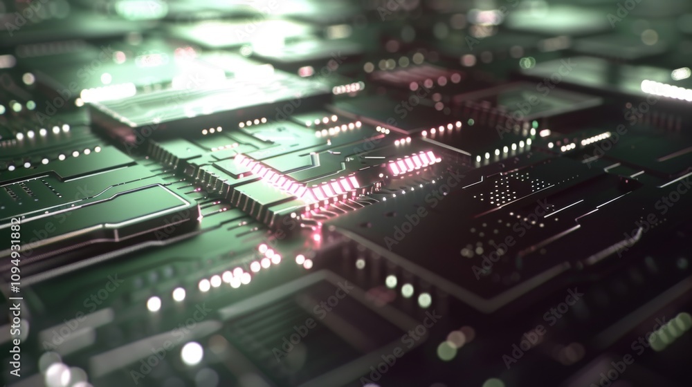 Close-up of semiconductor chip with detailed electronic components and circuits on clean white background, ideal for tech and engineering projects. Close-up of semiconductor chip with detailed electronic components and circuits on clean white background, ideal for tech and engineering projects.