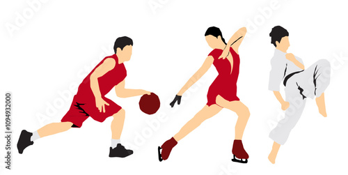 different people sports collection full isolated...