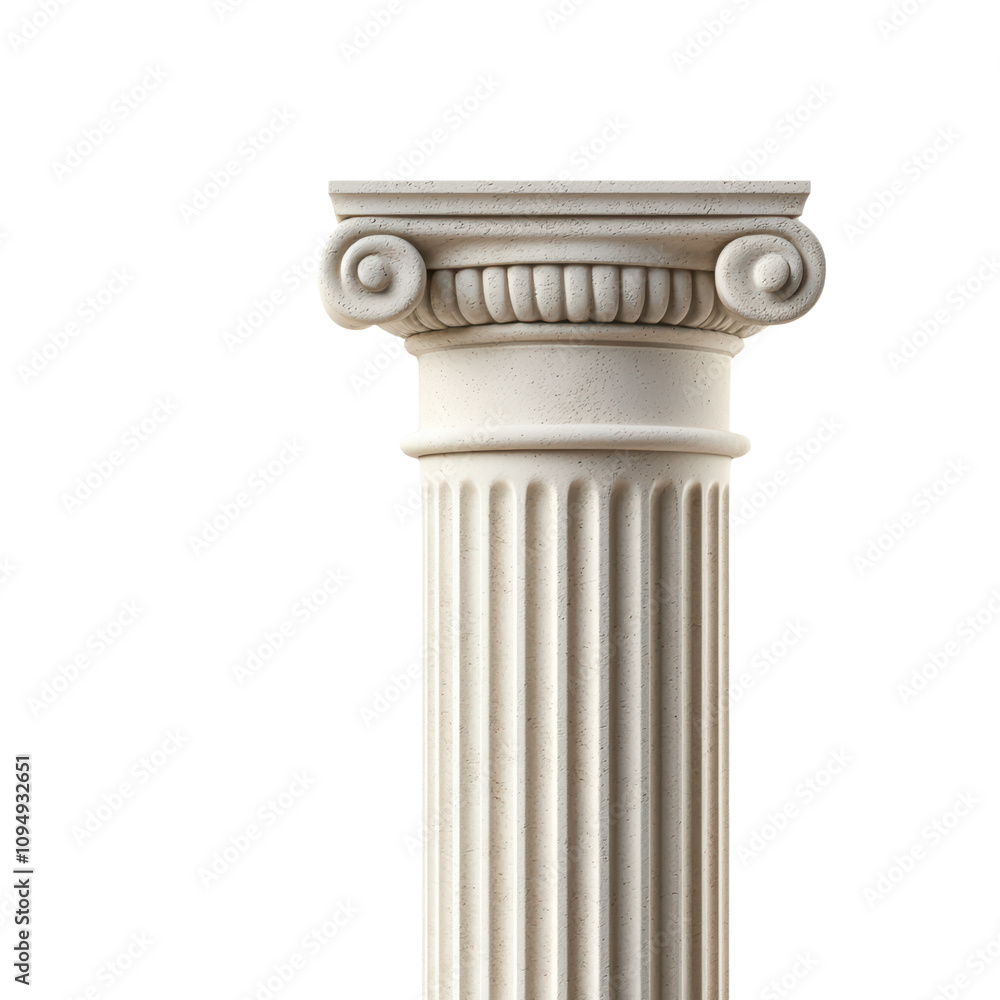 Classic Greek Ionic Column with Decorative Capital Classic Greek Ionic Column with Decorative Capital