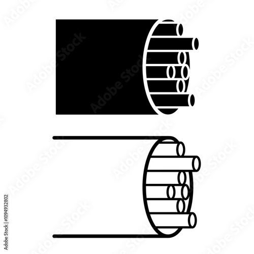 fiber optic cable icon vector illustration, isolated on white