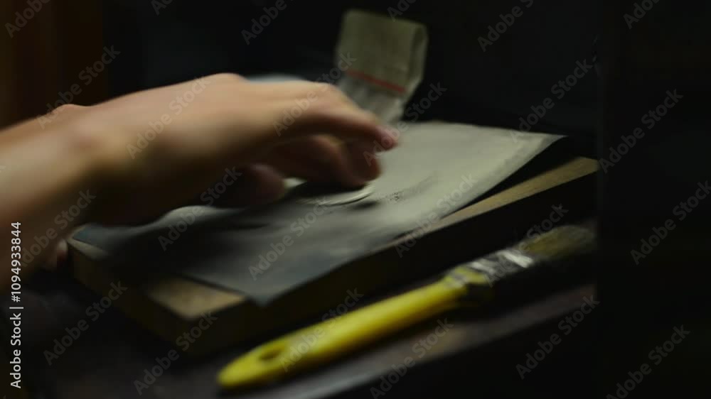 Different goldsmiths tools on the jewelry workplace. Jeweler at work in jewelry. Desktop for craft jewelry making with professional tools Different goldsmiths tools on the jewelry workplace. Jeweler at work in jewelry. Desktop for craft jewelry making with professional tools