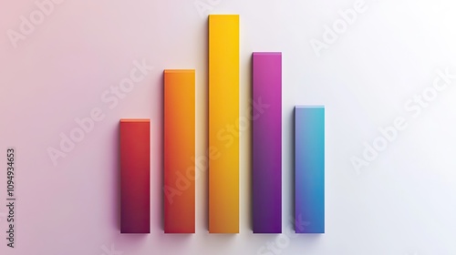 Free Download Stylized bar chart with color gradients, [business infographic], [concept of clear communication in financial metrics]  - GFXLoad