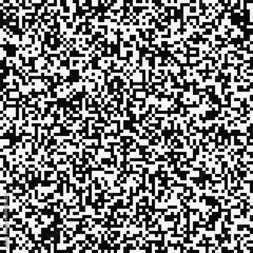 Random black and white squares seamless pattern. Vector illustration.
